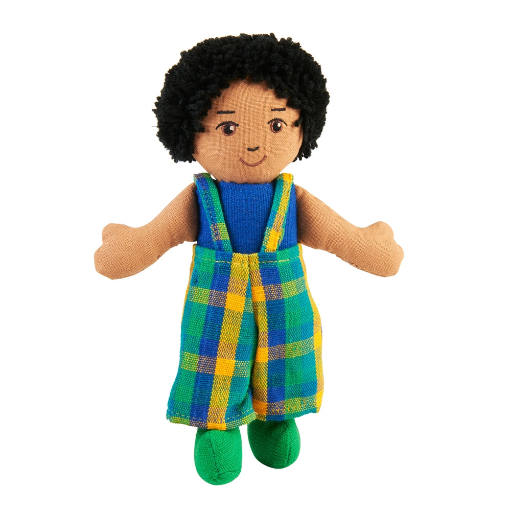 Boy Rag Doll - Brown Skin Black Hair