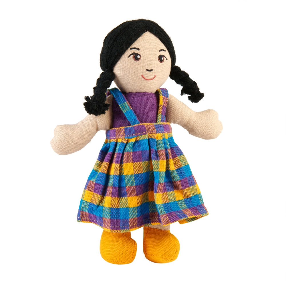 Girl Rag Doll - Asian White Skin Black Hair