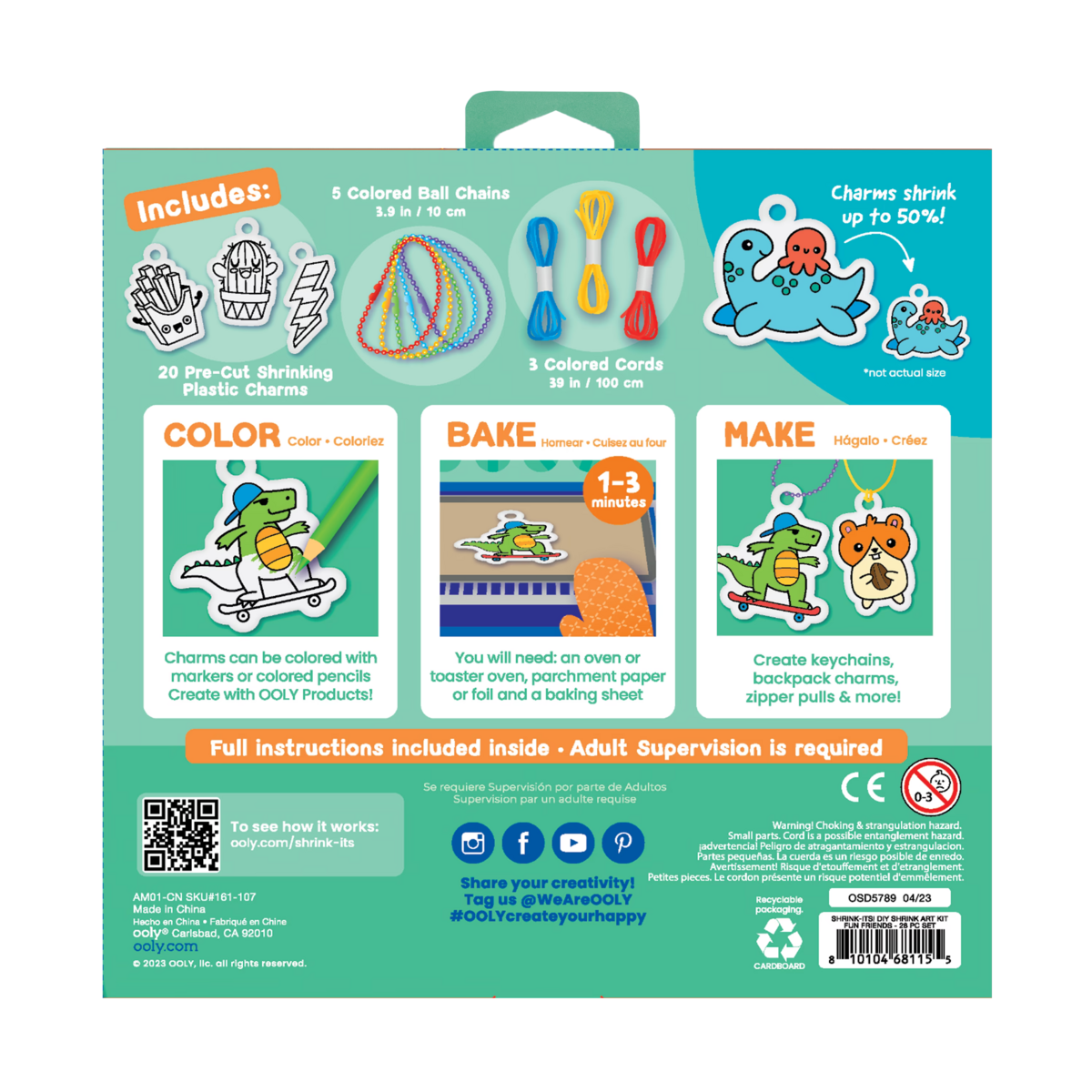 Ooly Shrink-Its! D.I.Y. Shrink Art Kit - Fun Friends
