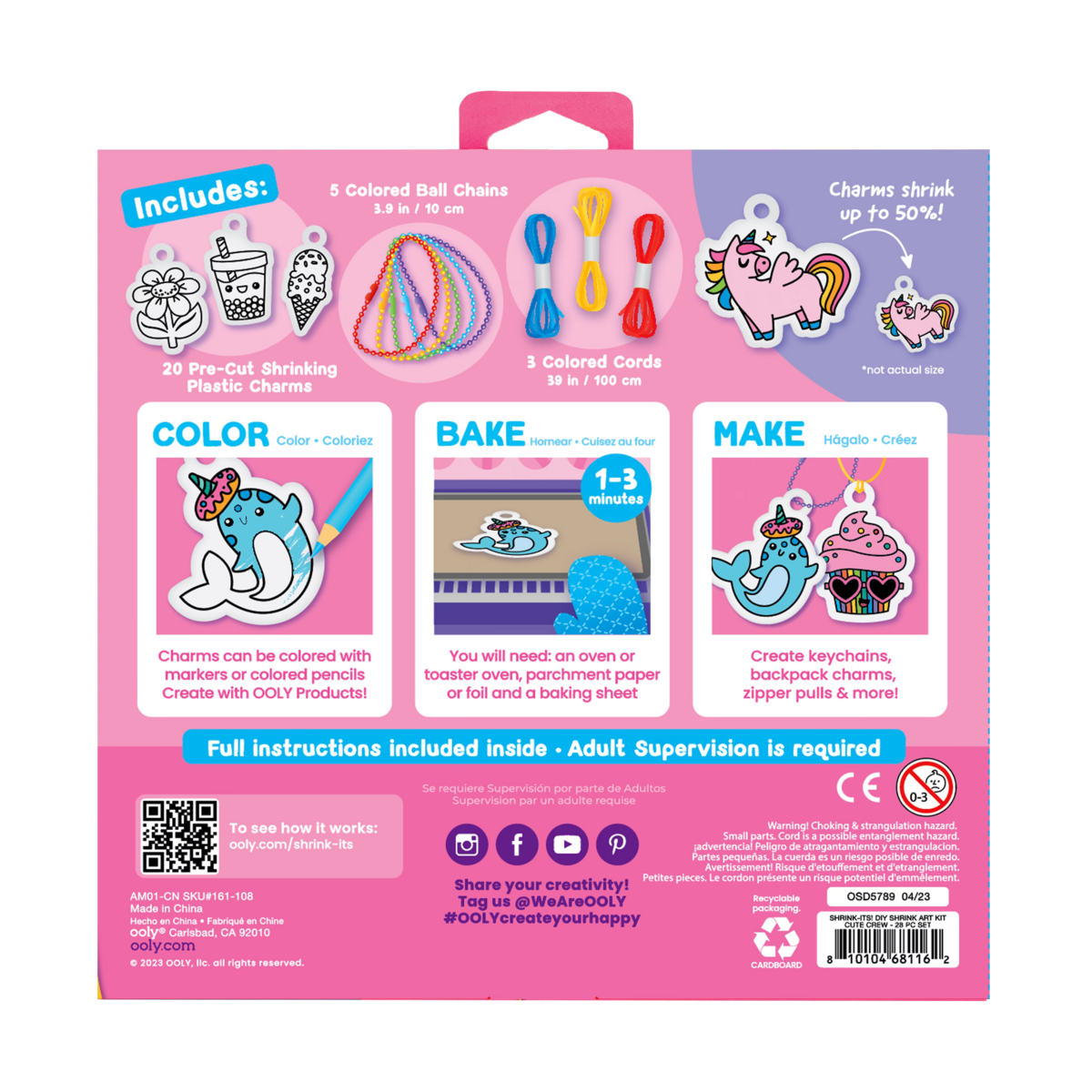 Ooly Shrink-Its! D.I.Y. Shrink Art Kit - Cute Crew