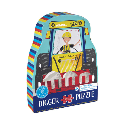 12 Piece Shaped Jigsaw in Shaped Box - Digger