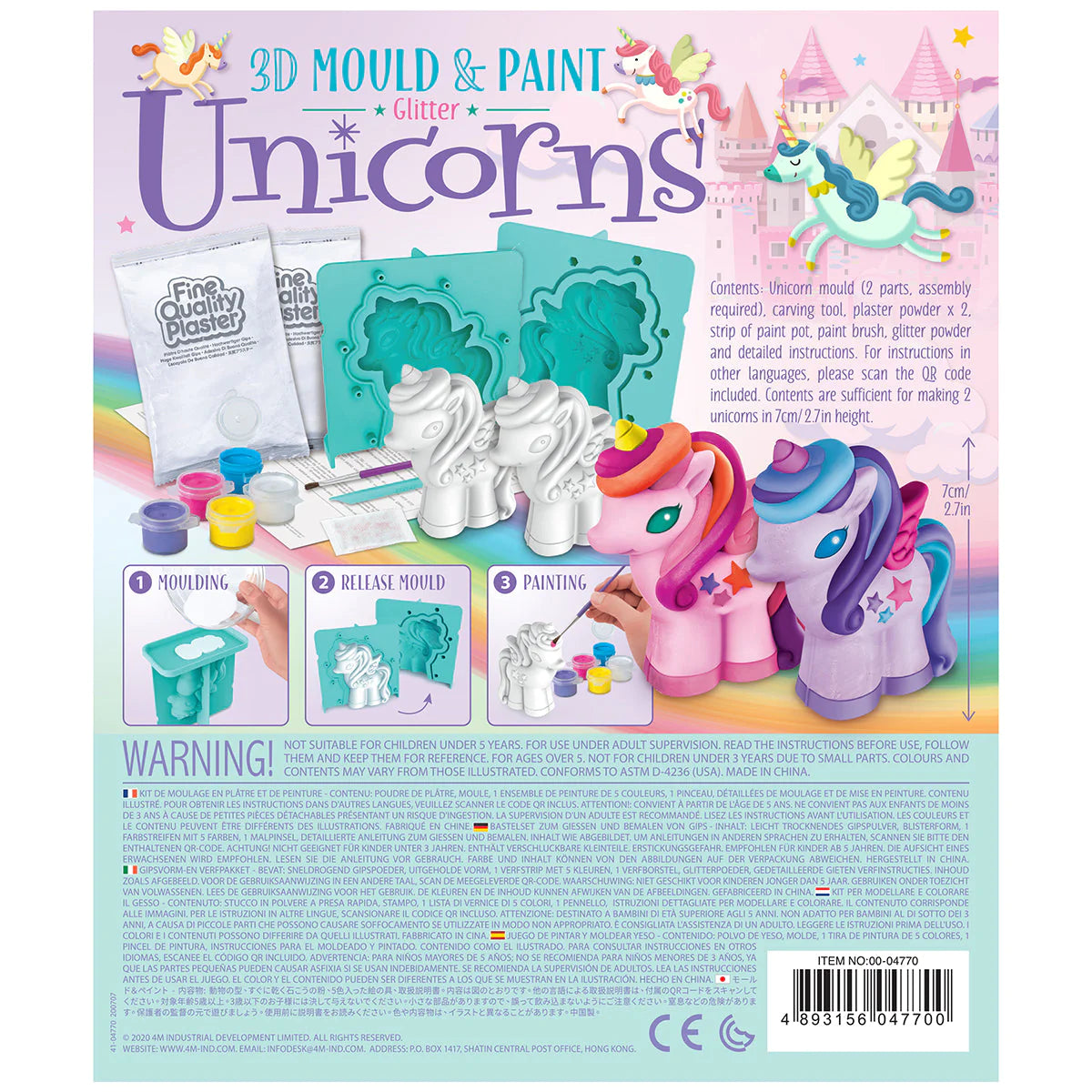 3D Mould & Paint Glitter Unicorns