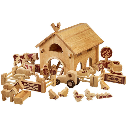 Lanka Kade Deluxe Farm Barn Set with Natural Characters