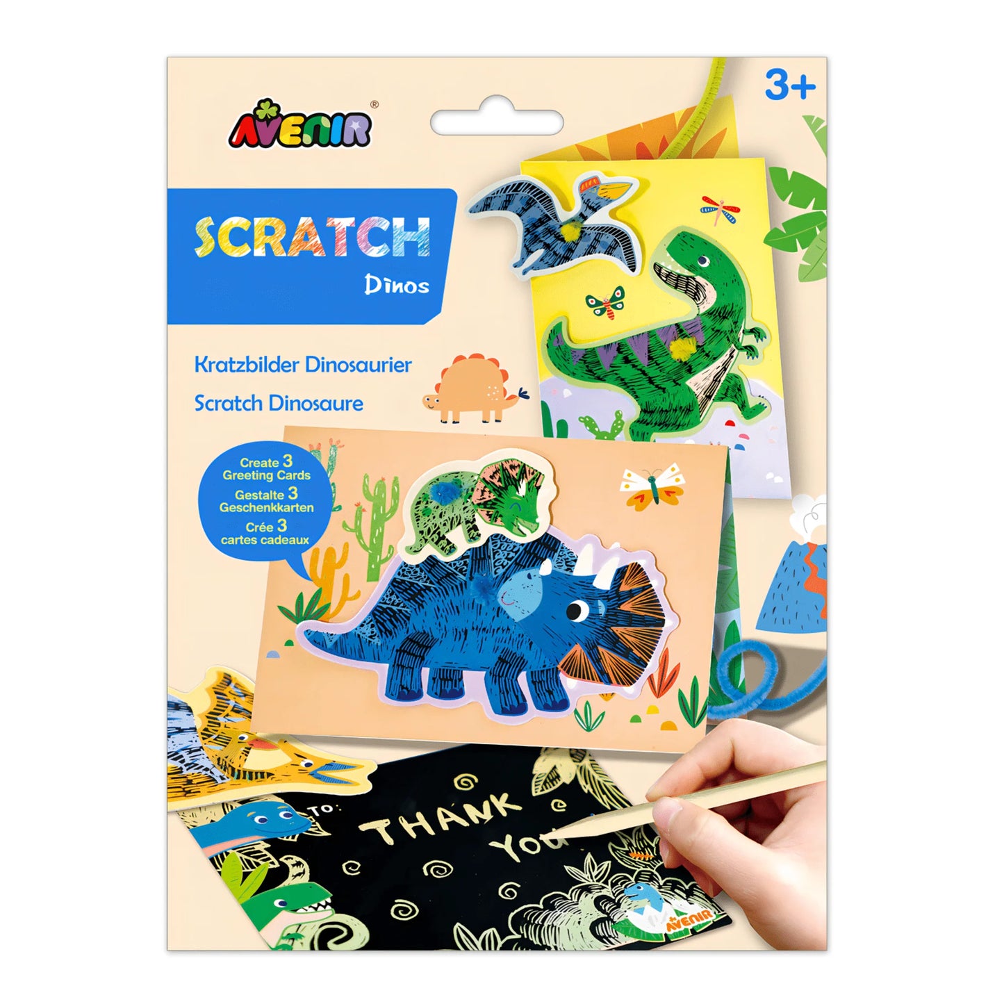 Scratch Dinosaur Greeting Cards