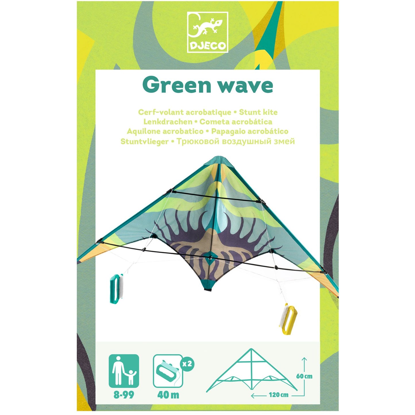 Stunt Kite - Green Wave