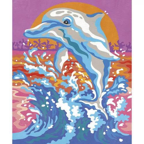 Paint by Numbers Watercolour Dolphins