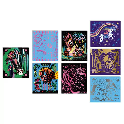 Scratch Art Horses and Unicorns