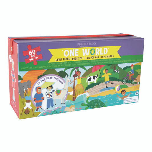 60 Piece Giant Floor Puzzle with Pop Out Pieces One World