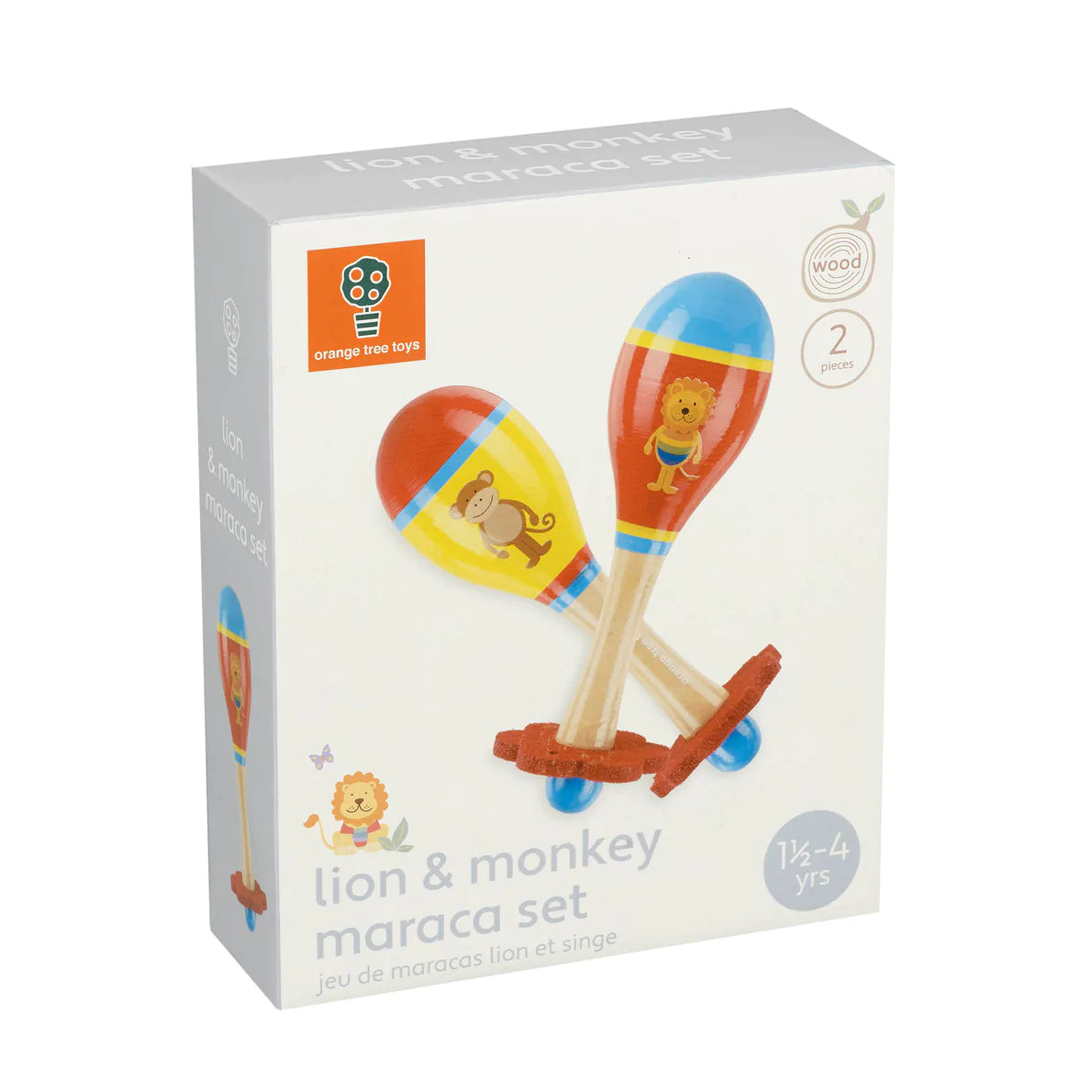 Lion & Monkey Maraca Set