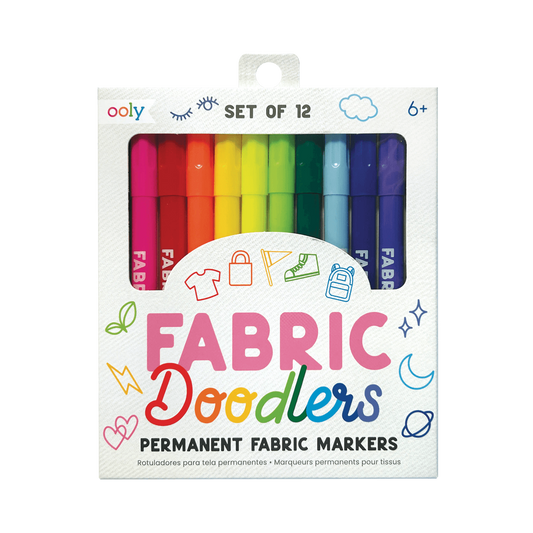 Ooly Fabric Doodlers Markers - Set of 12