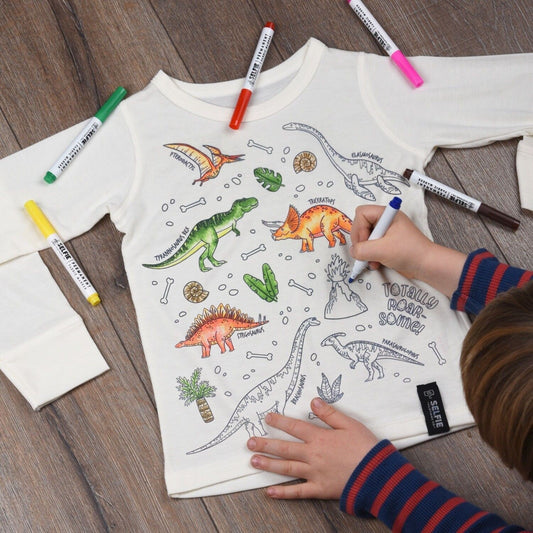 Dinosaur Colour In Top - 6-8 Years