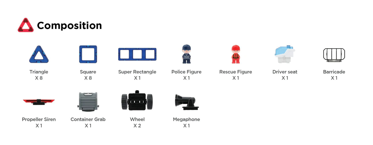 Magformers Amazing Police and Rescue Magnetic Construction Set