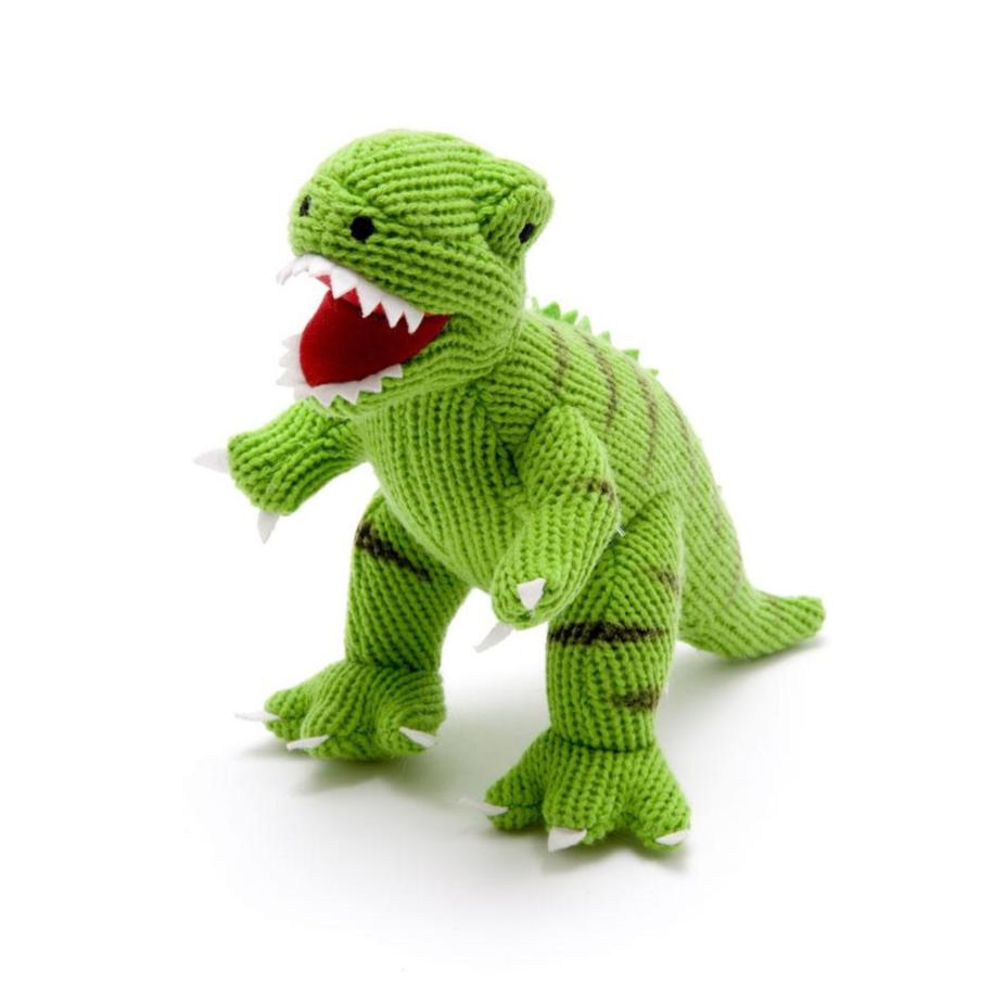 Knitted Green T-Rex Toy