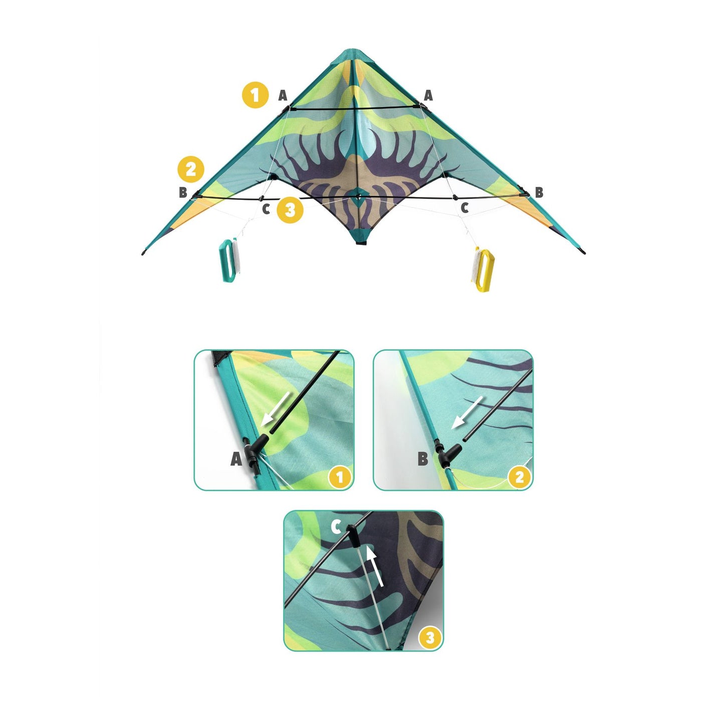 Stunt Kite - Green Wave