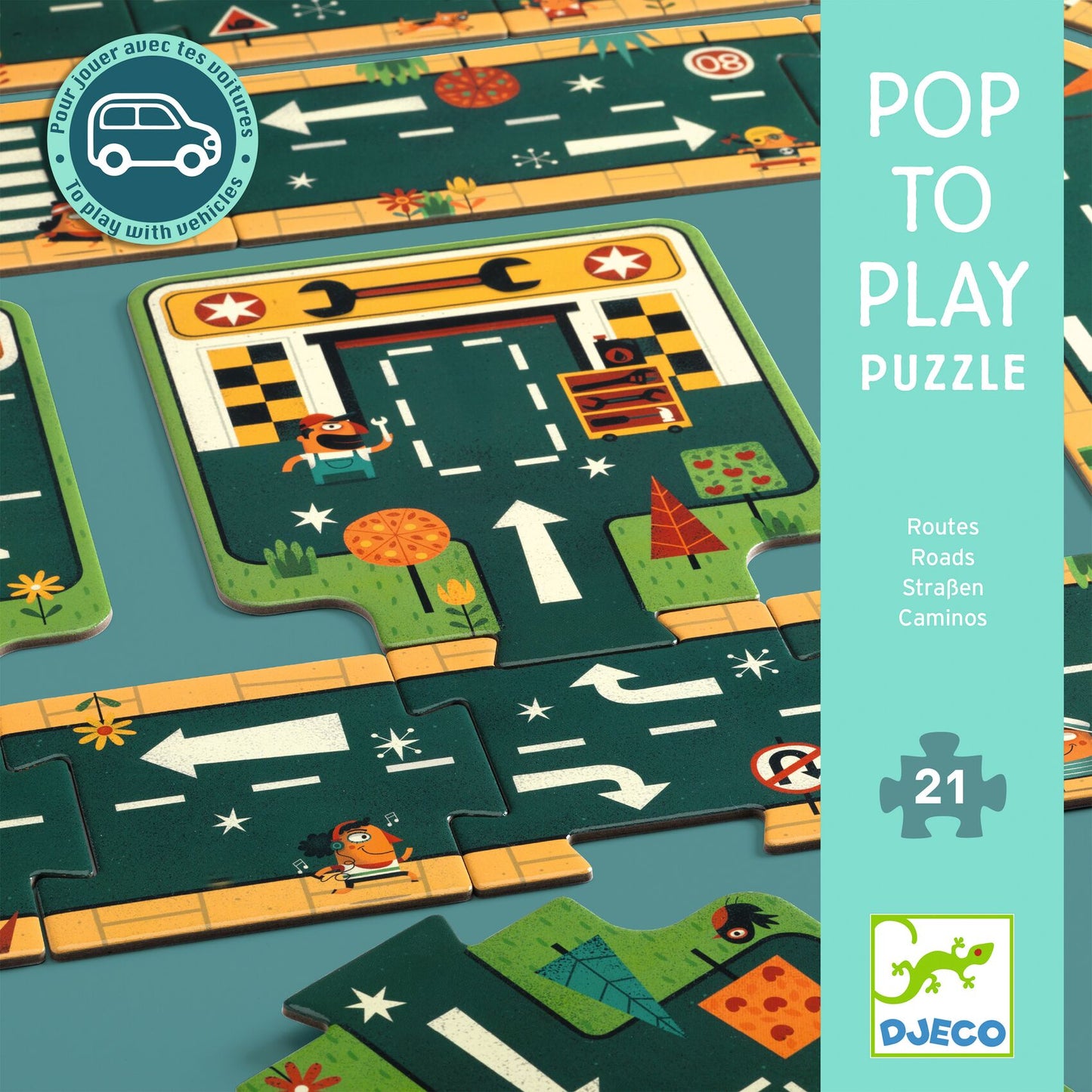 Roads Pop to Play Puzzle 21 pcs