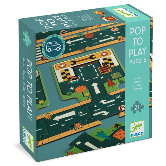 Roads Pop to Play Puzzle 21 pcs