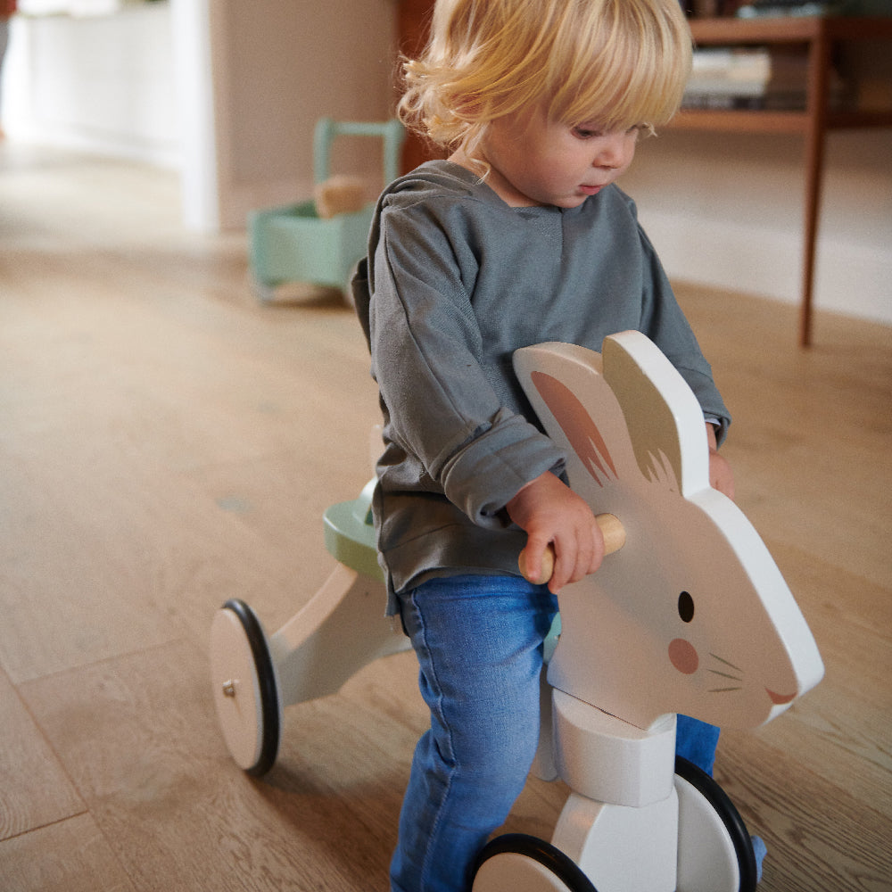Rabbit ride on 1 year old 2 year old present wooden gift