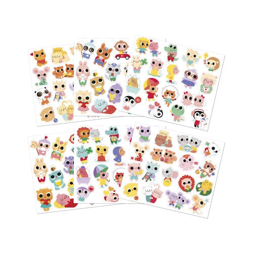 100 Stickers in Sheet - Baby Animals