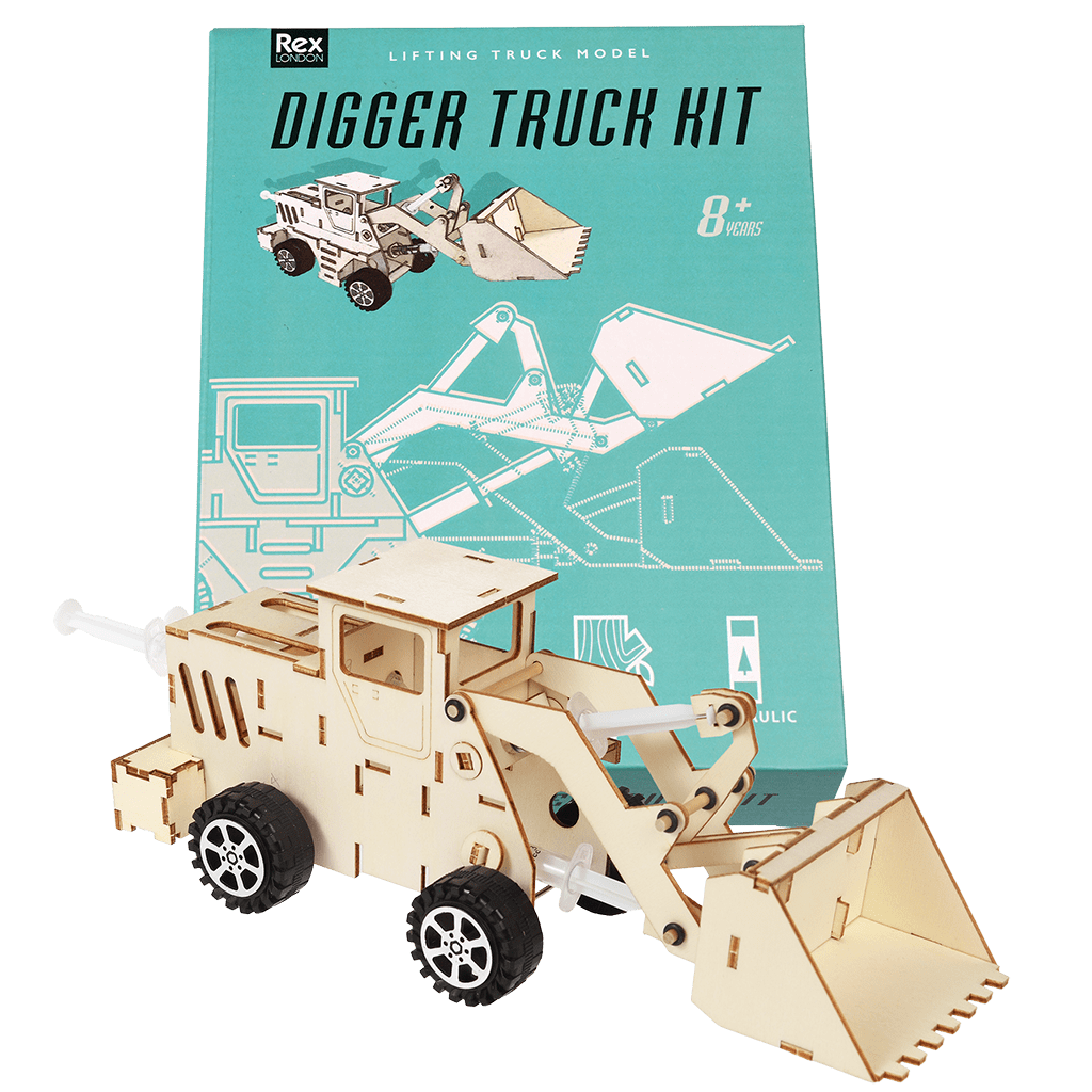 Make Your Own Hydraulic Lift Digger Truck Model Kit