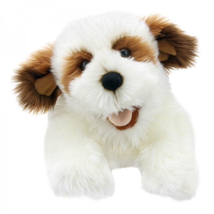 Brown & White Dog Playful Puppy Puppet