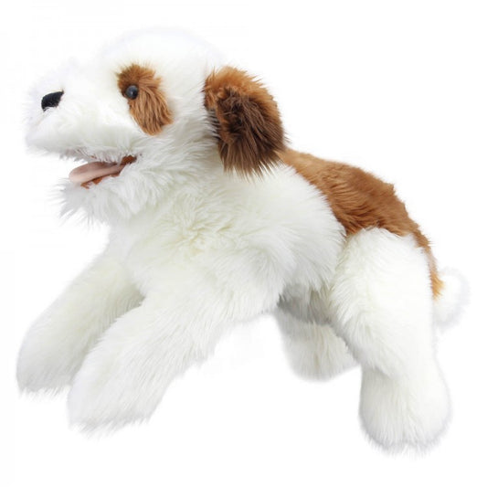 Brown & White Dog Playful Puppy Puppet