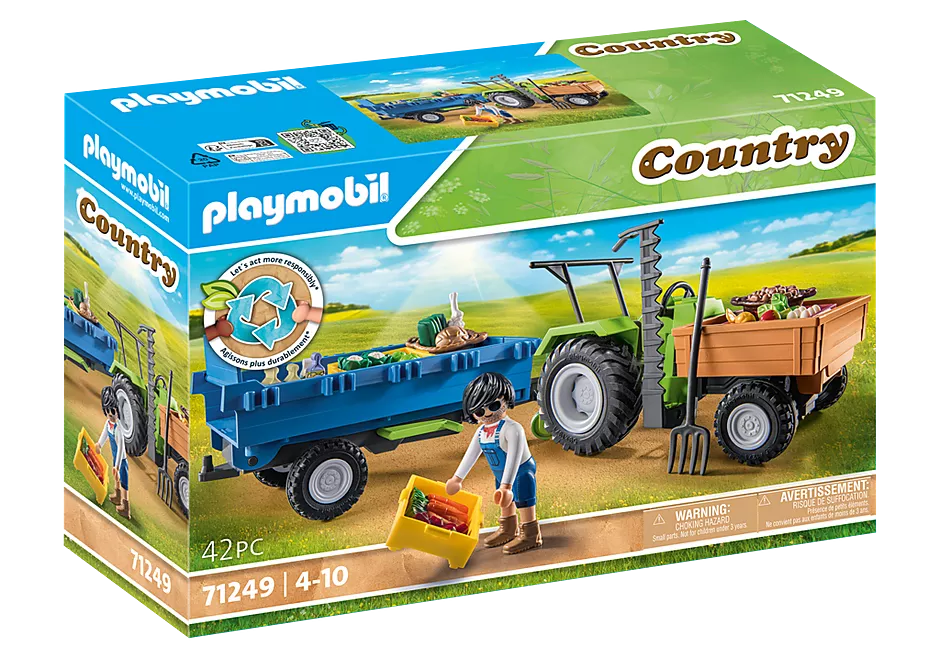 PLAYMOBIL 71249 Country Tractor with Harvesting Trailer