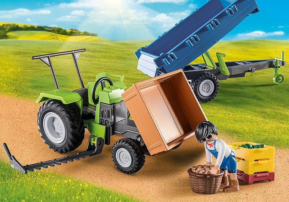 PLAYMOBIL 71249 Country Tractor with Harvesting Trailer