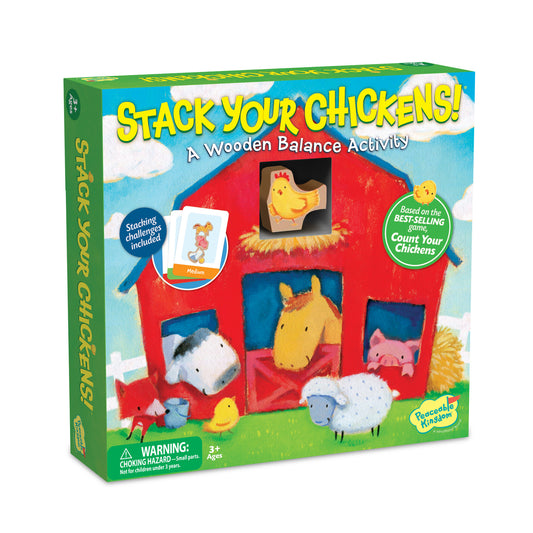 Stack Your Chickens - A Wooden Balancing Activity Game