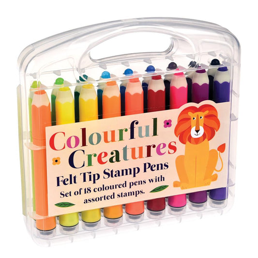 Colourful Creatures Felt Tip Stamp Pens